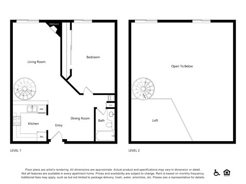 Floor plan for 1 bed, 1 bath, 844 sqft